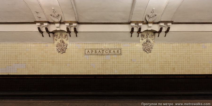 Станция Арбатская (Арбатско-Покровская линия, Москва). Путевая стена.