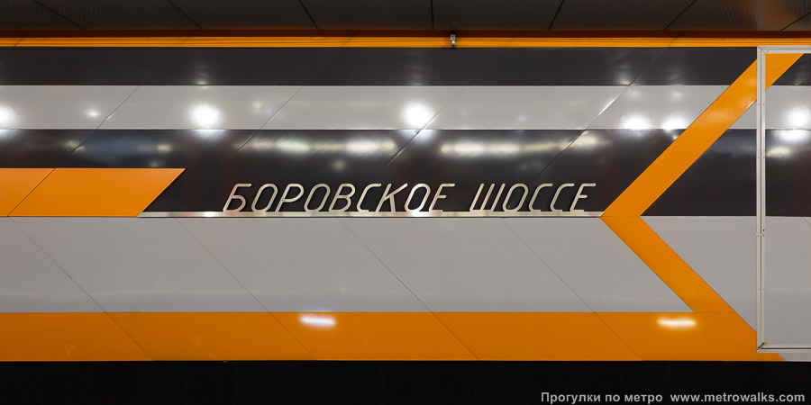 Станция Боровское шоссе (Солнцевская линия, Москва). Путевая стена.