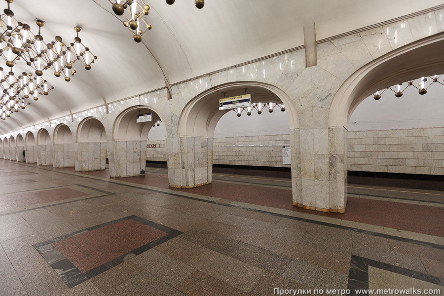 Станция Менделеевская (Серпуховско-Тимирязевская линия, Москва). Вид по диагонали.