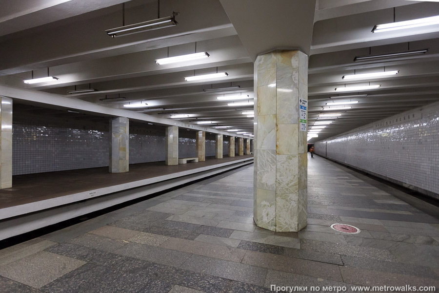 Станция Полежаевская (Таганско-Краснопресненская линия, Москва). Продольный вид.