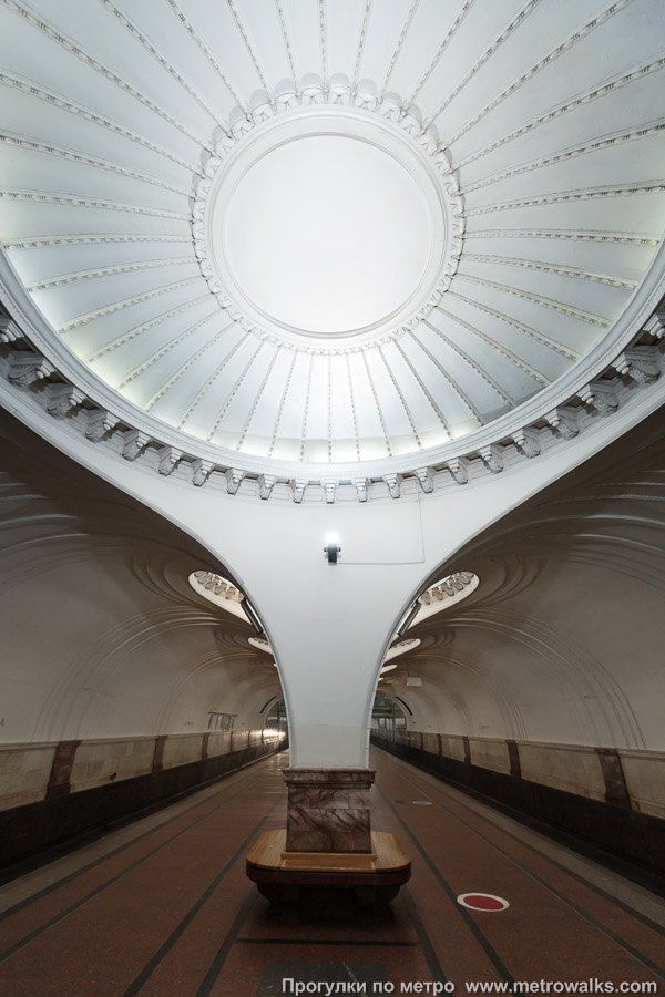 Станция Сокол (Замоскворецкая линия, Москва). Взгляд наверх.