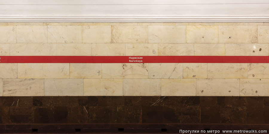 Станция Нарвская (Кировско-Выборгская линия, Санкт-Петербург). Путевая стена.