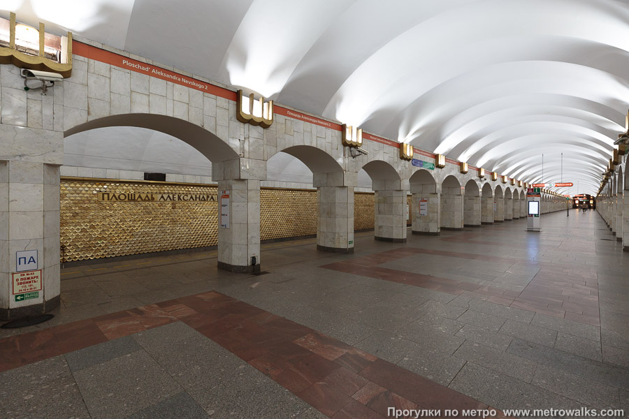 Станция Площадь Александра Невского (Правобережная линия, Санкт-Петербург). Вид по диагонали.