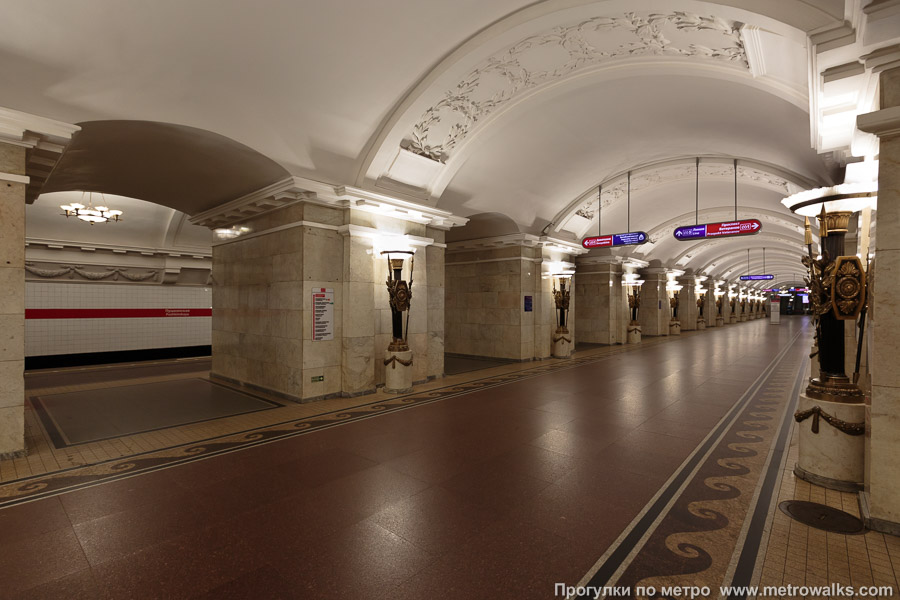 Станция Пушкинская (Кировско-Выборгская линия, Санкт-Петербург). Вид по диагонали.