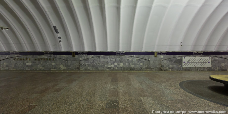 Станция Старая Деревня (Фрунзенско-Приморская линия, Санкт-Петербург). Поперечный вид.