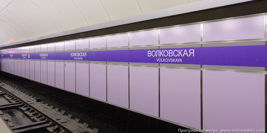 Станция Волковская (Фрунзенско-Приморская линия, Санкт-Петербург). Путевая стена.