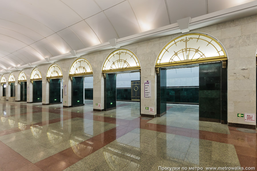 Станция Звенигородская (Фрунзенско-Приморская линия, Санкт-Петербург). Вид по диагонали.