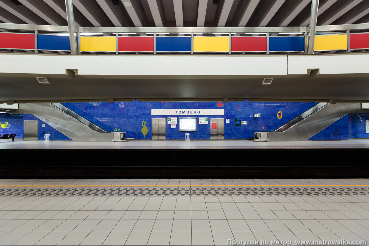 Фотография станции Tomberg [То́мберх] (линия 1, Брюссель). Поперечный вид.