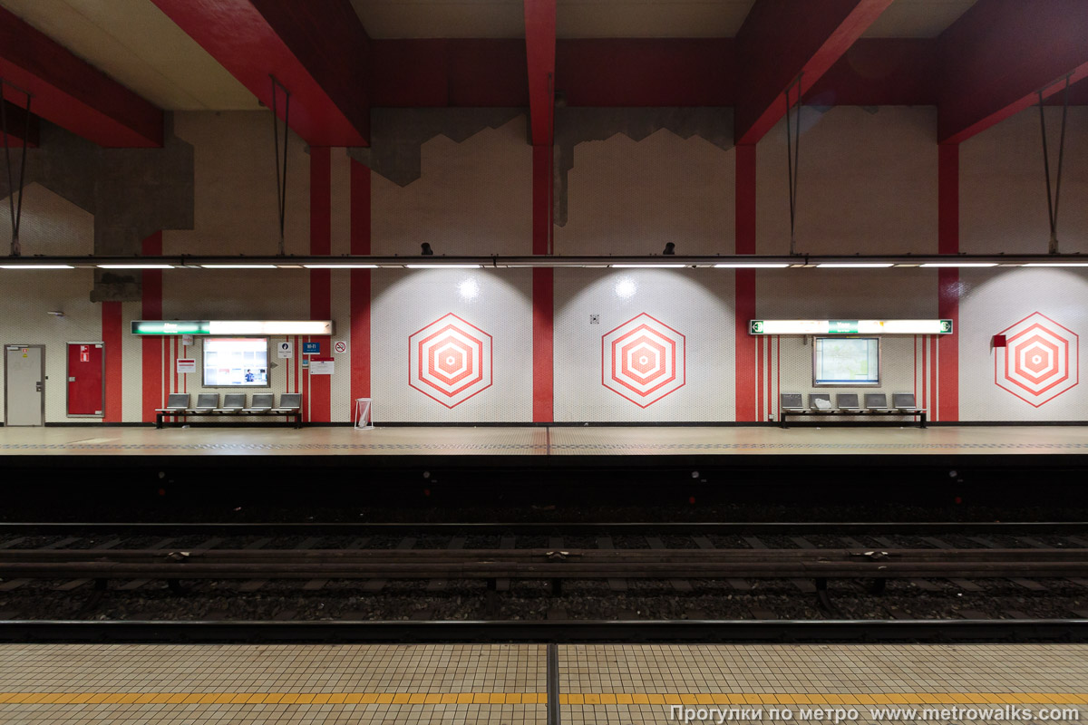 Фотография станции Yser / IJzer [Изе́р / Эйзер] (линия 2 / 6, Брюссель). Поперечный вид.