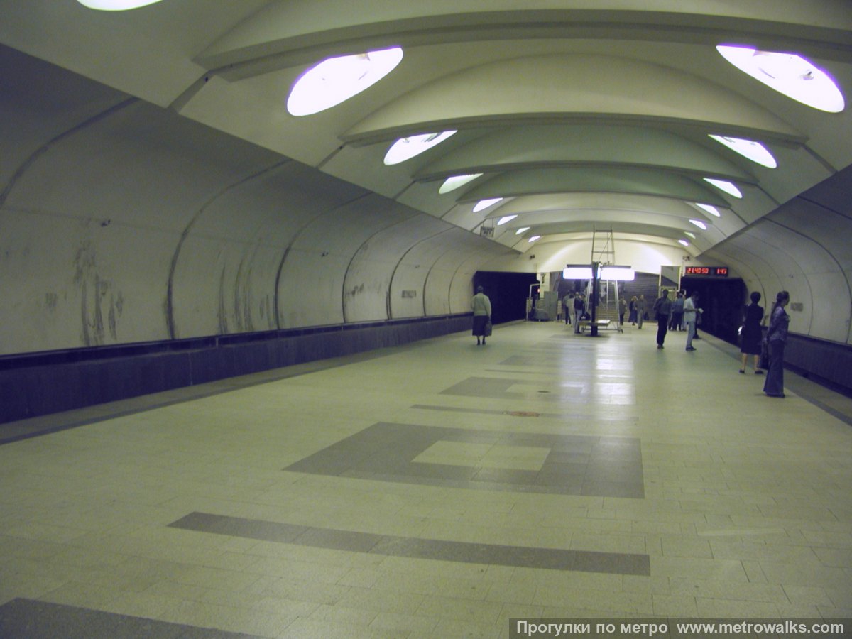 Фотография станции Алтуфьево (Серпуховско-Тимирязевская линия, Москва). Продольный вид по оси станции.