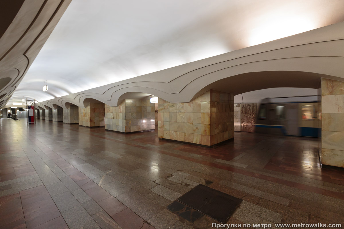 Фотография станции Шоссе Энтузиастов (Калининская линия, Москва). Вид по диагонали.