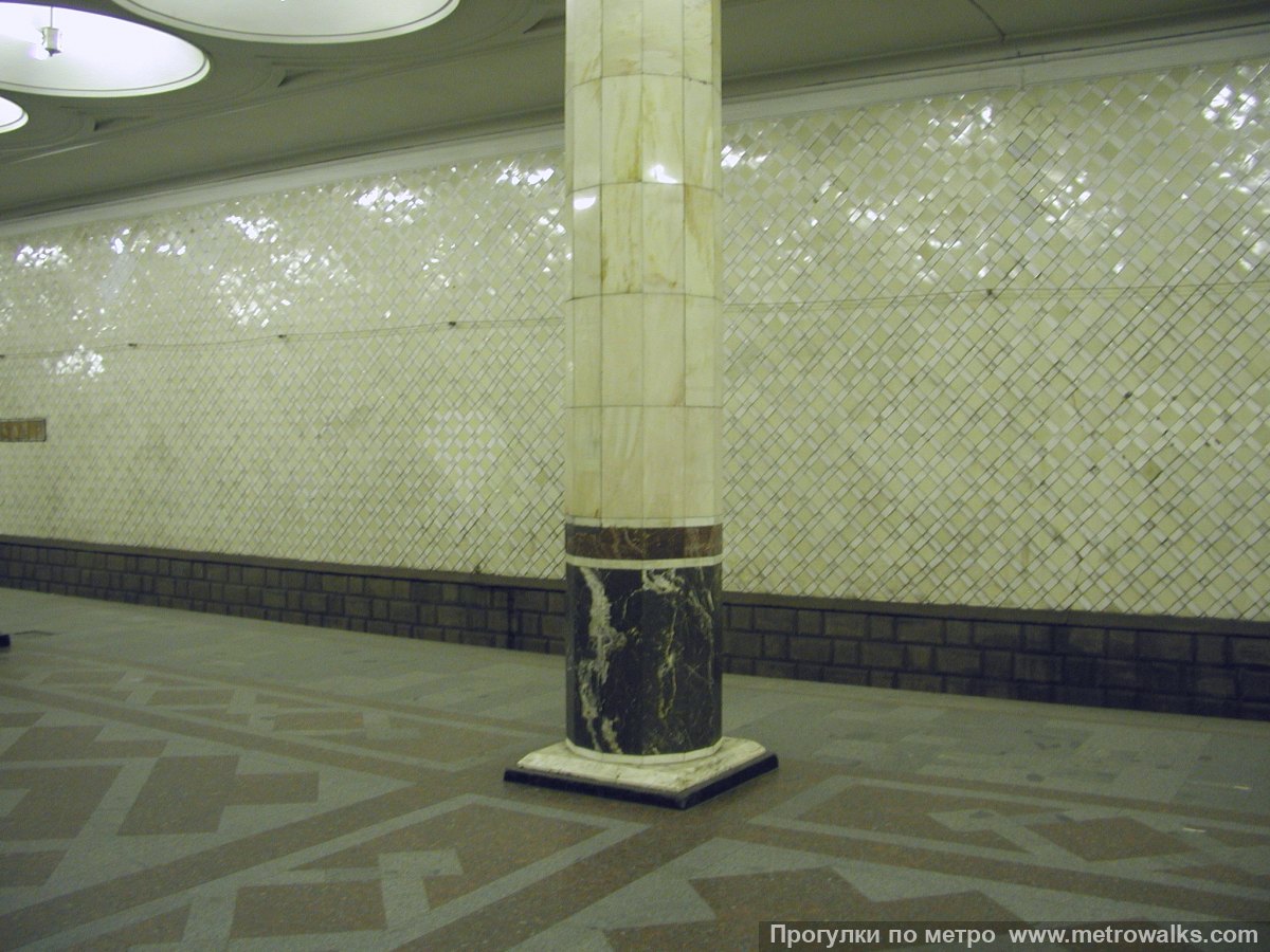 Фотография станции Киевская (Филёвская линия, Москва). Колонна крупным планом.