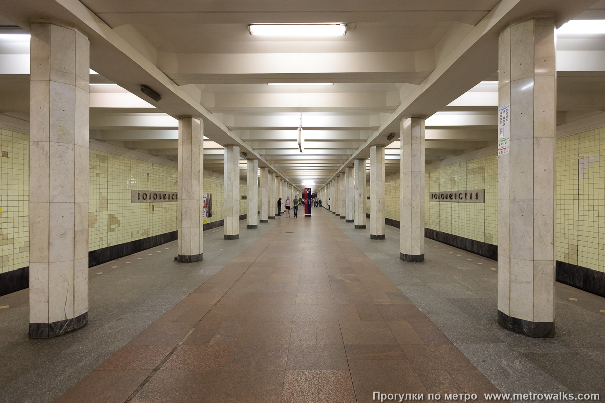 Фотография станции Коломенская (Замоскворецкая линия, Москва). Продольный вид центрального зала. Фотография станции Коломенская (Замоскворецкая линия, Москва). Продольный вид центрального зала.