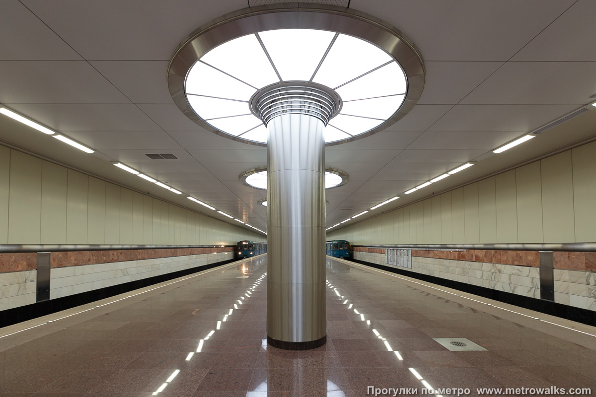 Фотография станции Котельники (Таганско-Краснопресненская линия, Москва). Продольный вид по оси станции.