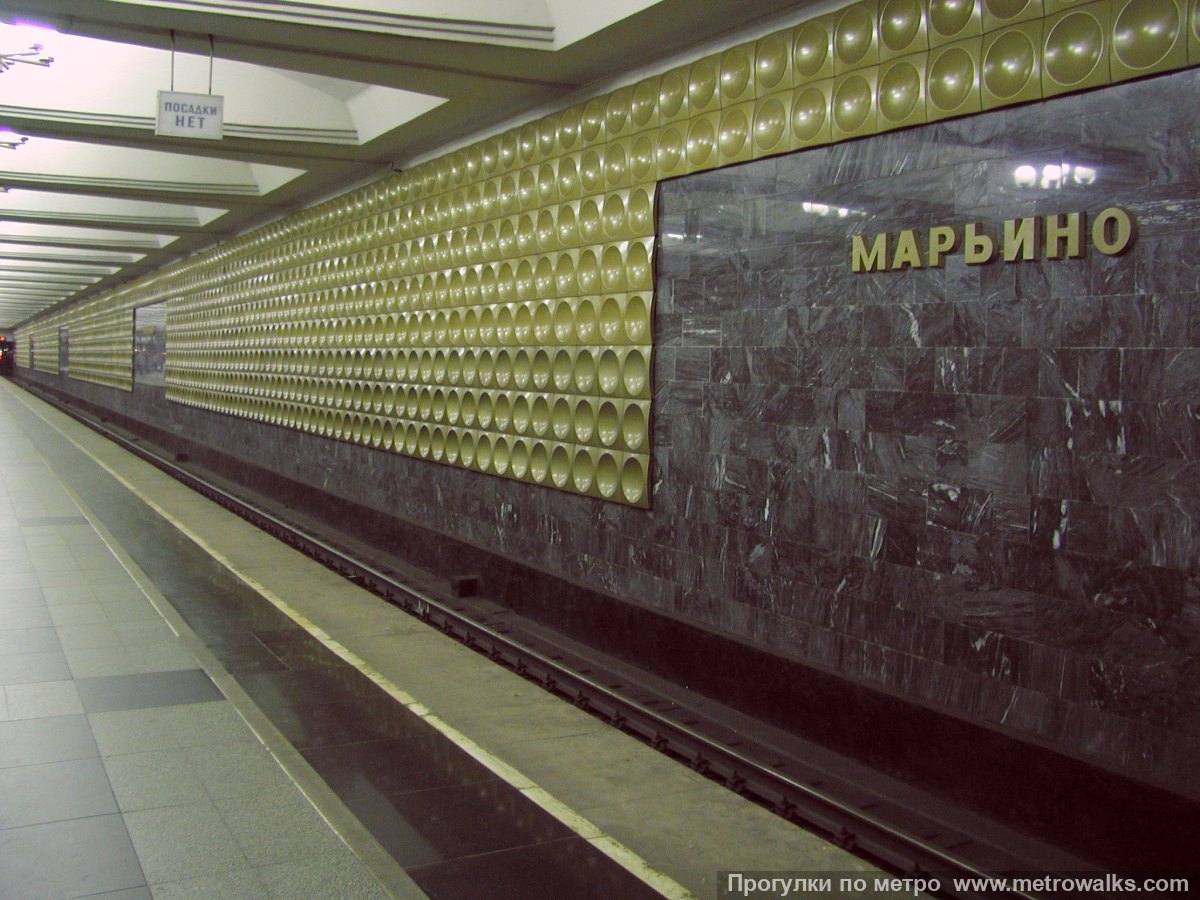 Фотография станции Марьино (Люблинско-Дмитровская линия, Москва). Путевая стена.