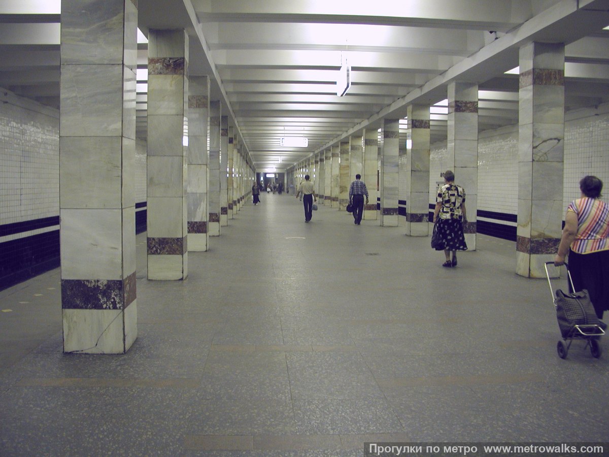 Фотография станции Молодёжная (Арбатско-Покровская линия, Москва). Продольный вид центрального зала.