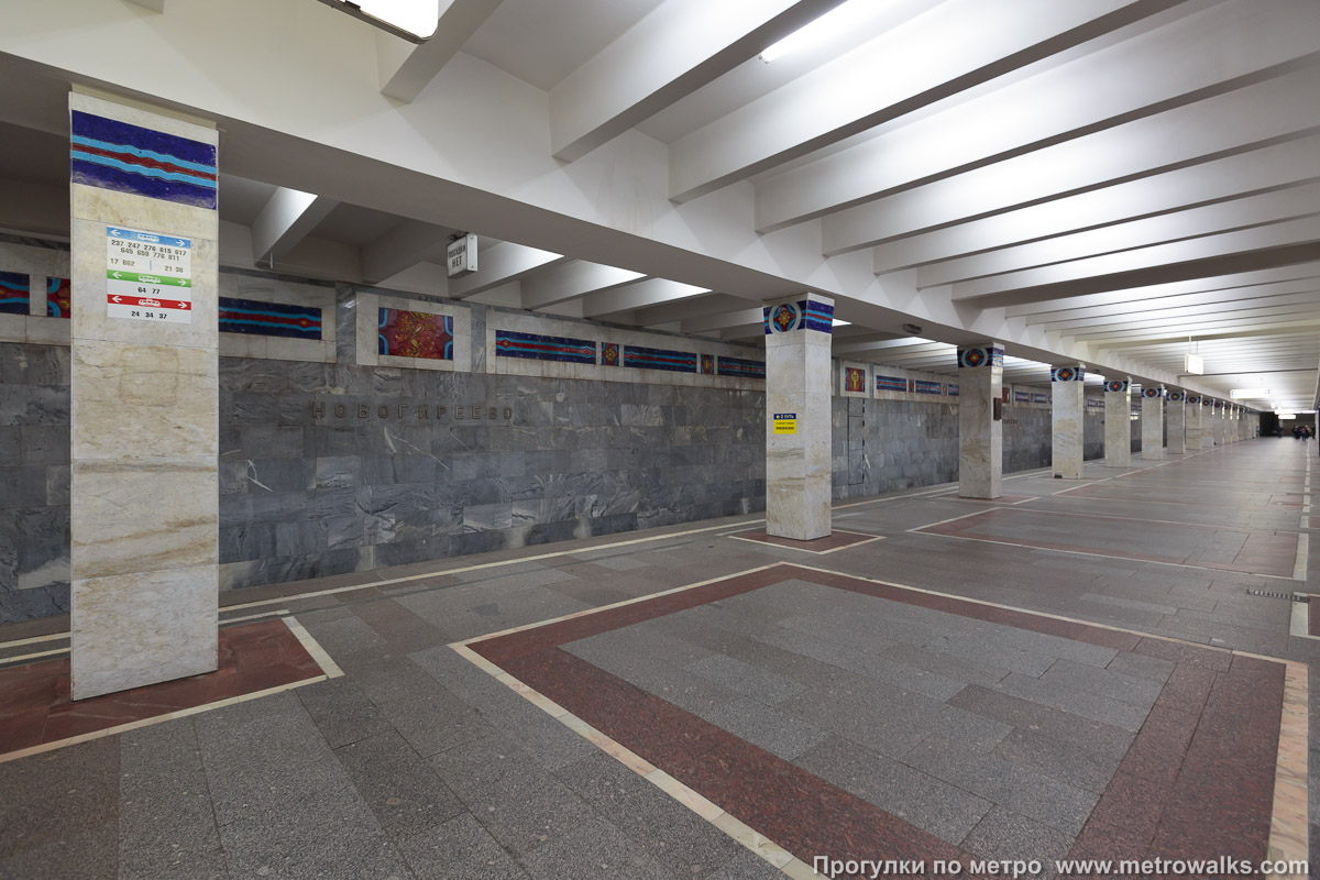 Фотография станции Новогиреево (Калининская линия, Москва). Вид по диагонали.