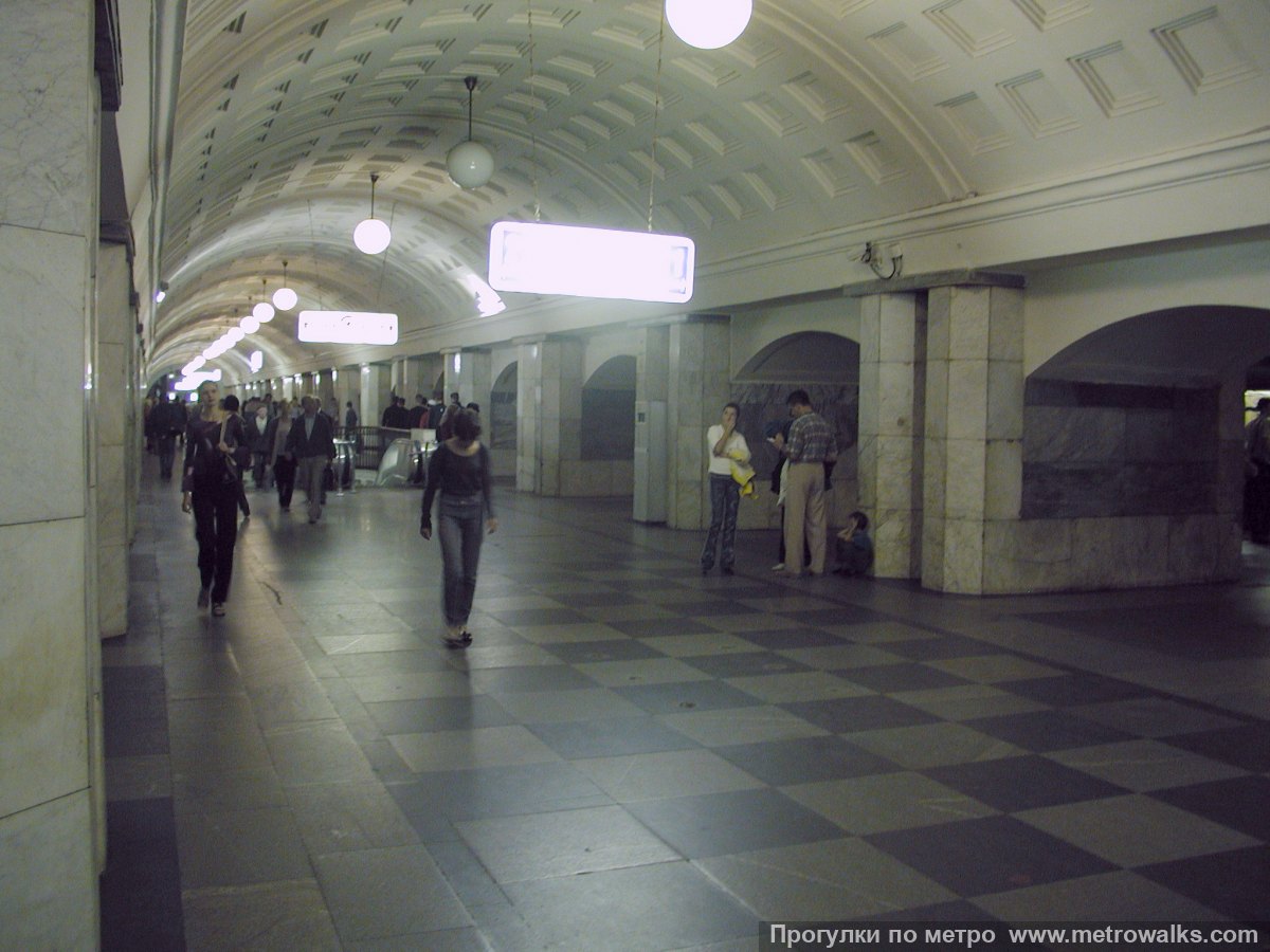 Фотография станции Охотный Ряд (Сокольническая линия, Москва). Вид по диагонали.