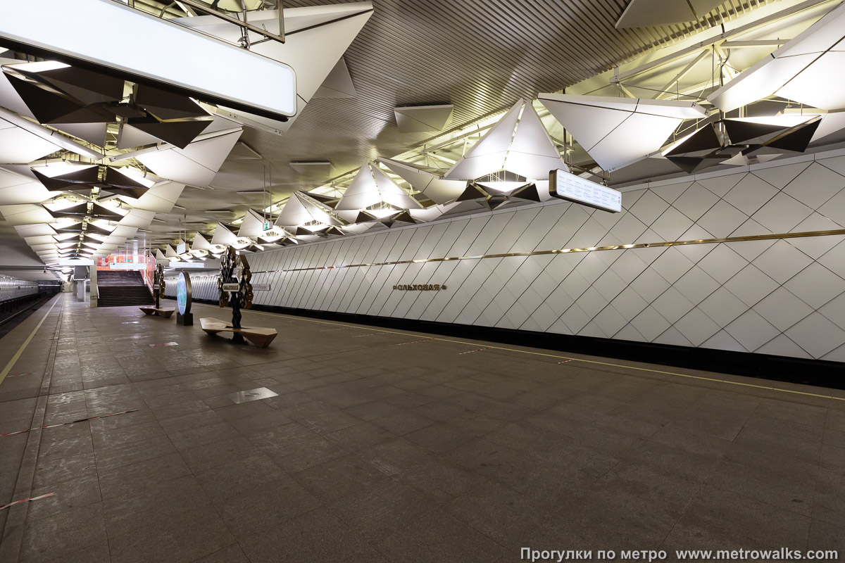 Фотография станции Ольховая (Сокольническая линия, Москва). Вид по диагонали.