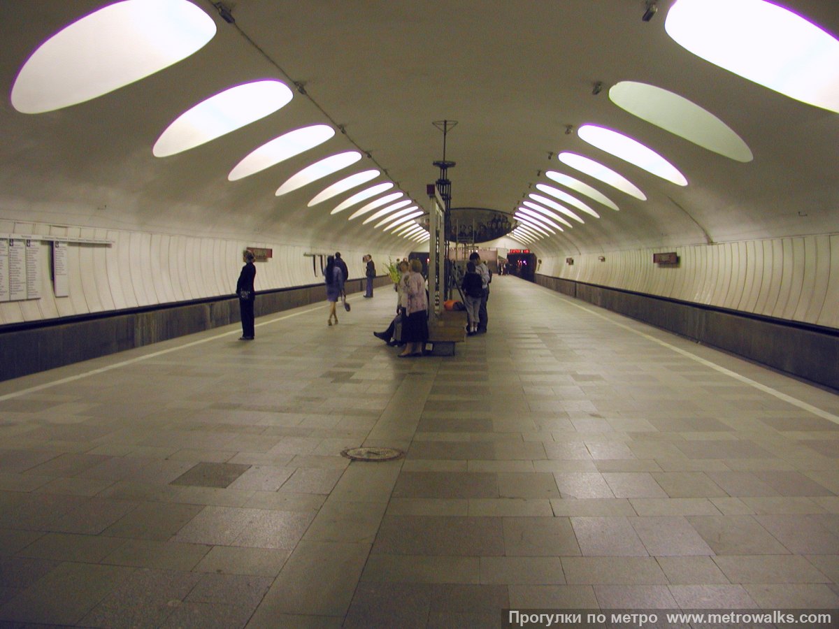 Фотография станции Отрадное (Серпуховско-Тимирязевская линия, Москва). Продольный вид по оси станции.