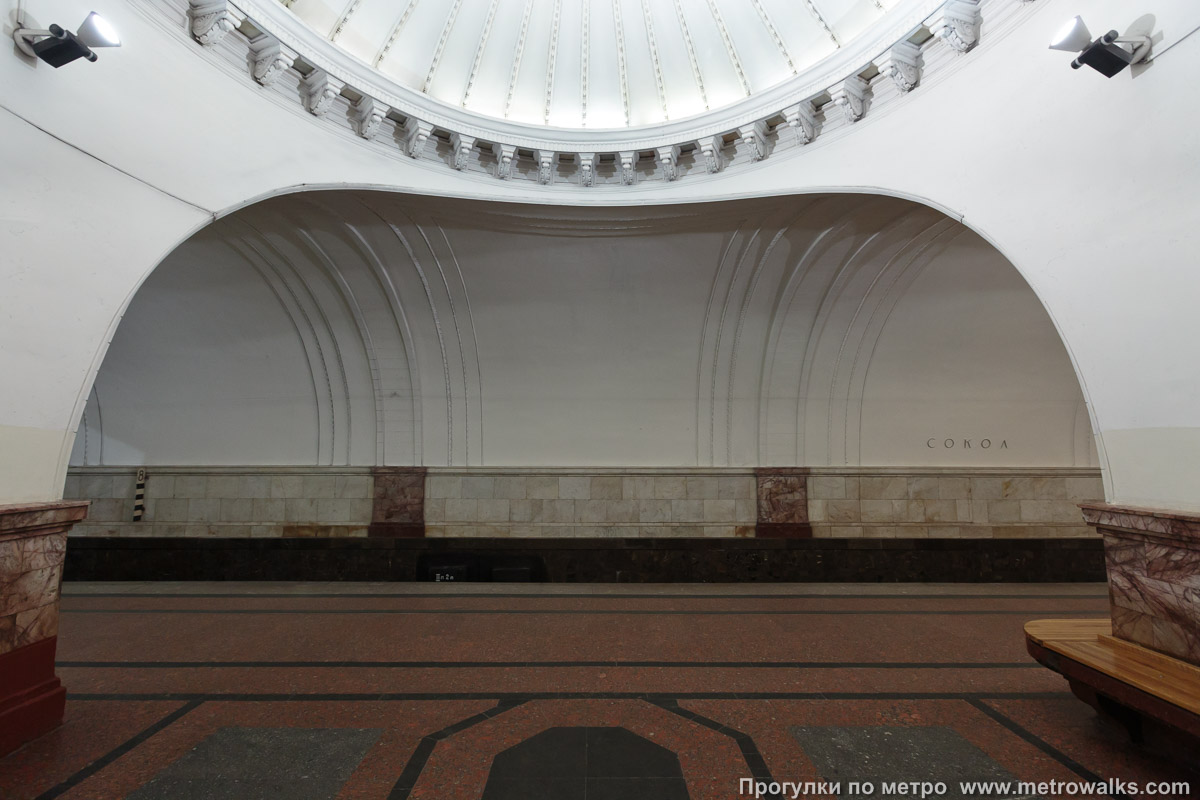 Фотография станции Сокол (Замоскворецкая линия, Москва). Поперечный вид.