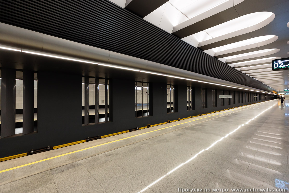 Фотография станции Текстильщики (Большая кольцевая линия, Москва). Вид по диагонали.