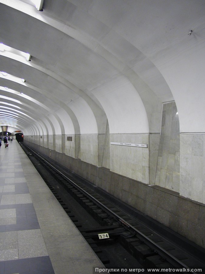 Фотография станции Южная (Серпуховско-Тимирязевская линия, Москва). Край платформы, общий вид.