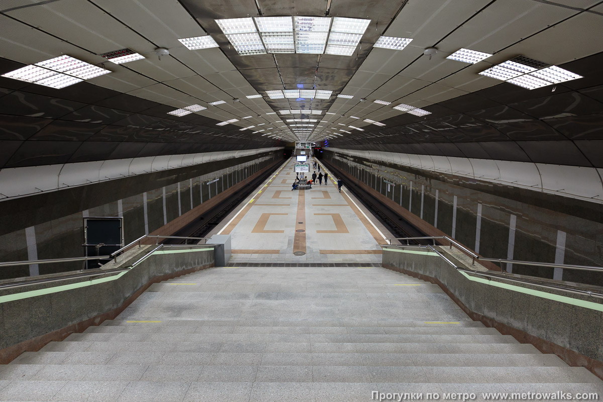 Фотография станции Берёзовая роща (Дзержинская линия, Новосибирск). Спуск на станцию по лестнице.