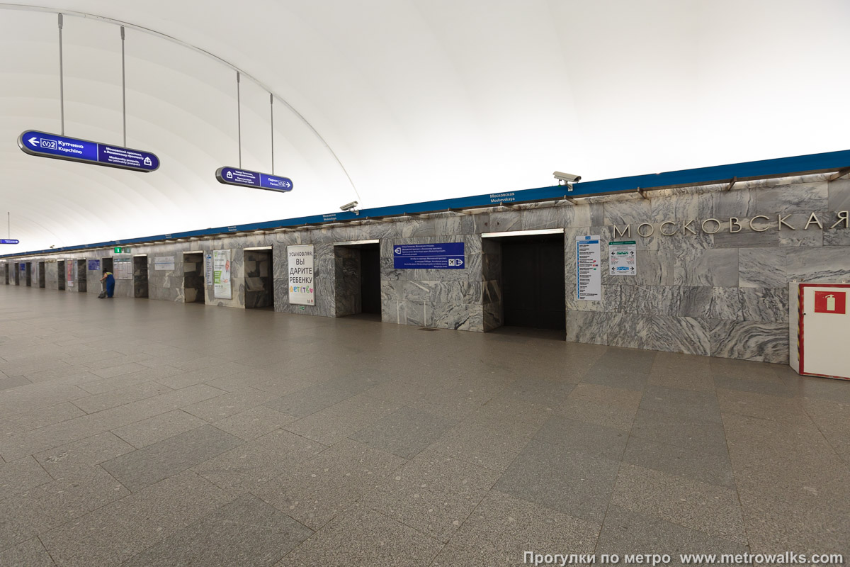 Фотография станции Московская (Московско-Петроградская линия, Санкт-Петербург). Вид по диагонали.