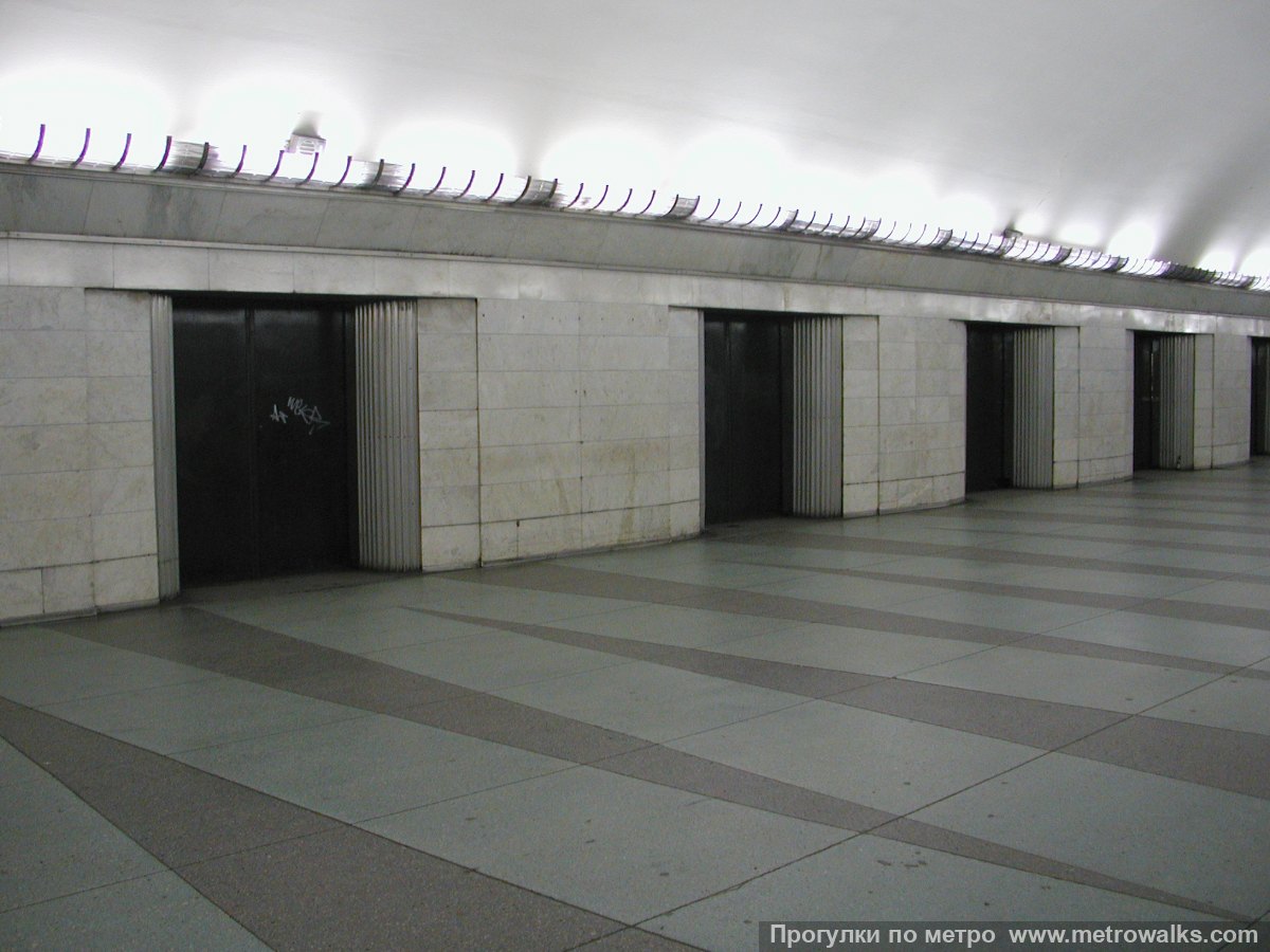 Фотография станции Парк Победы (Московско-Петроградская линия, Санкт-Петербург). Вид по диагонали.