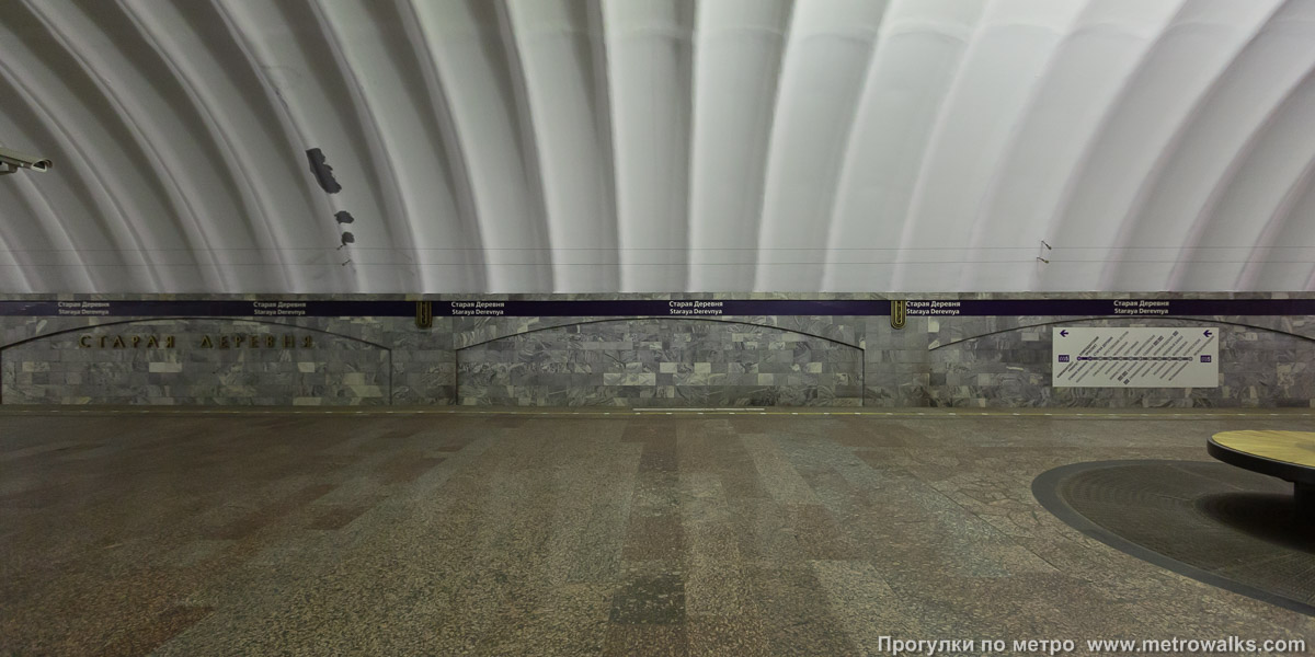 Фотография станции Старая Деревня (Фрунзенско-Приморская линия, Санкт-Петербург). Поперечный вид.