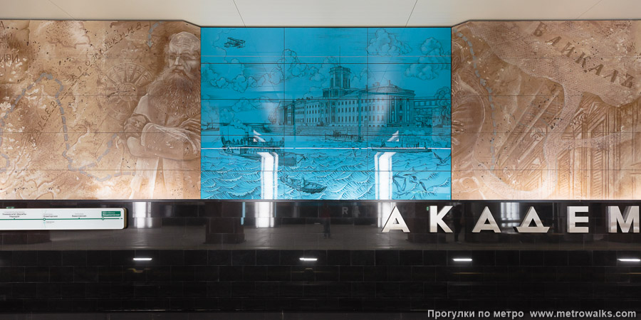 Станция Академическая (Троицкая линия, Москва). Путевая стена.