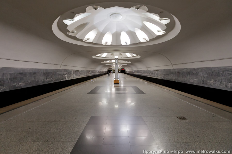 Станция Аннино (Серпуховско-Тимирязевская линия, Москва). Продольный вид по оси станции.