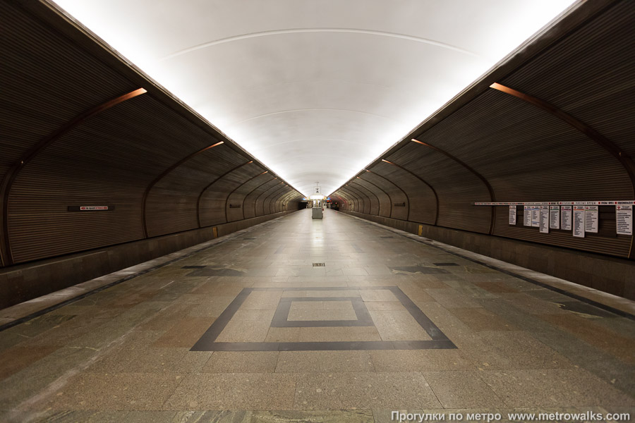 Станция Черкизовская (Сокольническая линия, Москва). Продольный вид по оси станции.