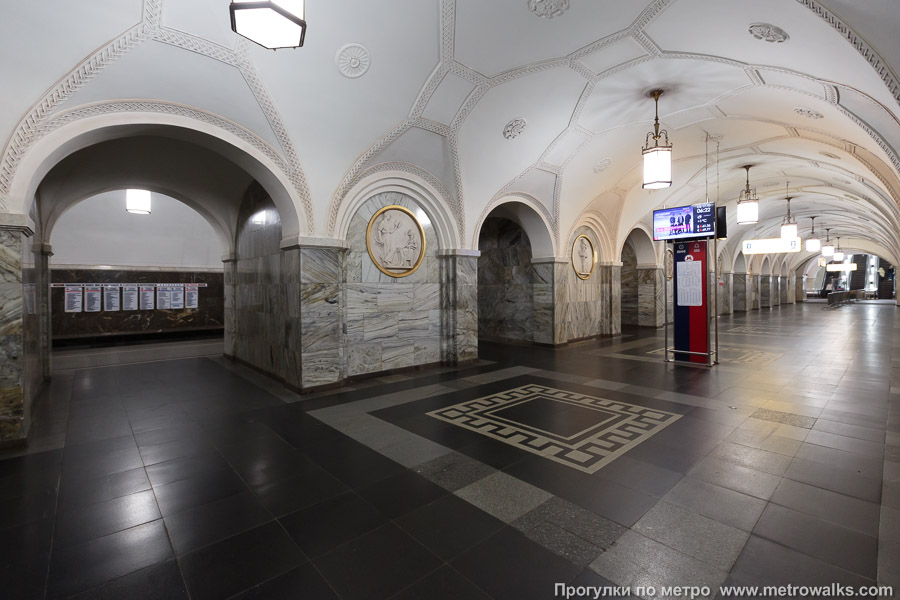 Станция Парк культуры (Кольцевая линия, Москва). Вид по диагонали.