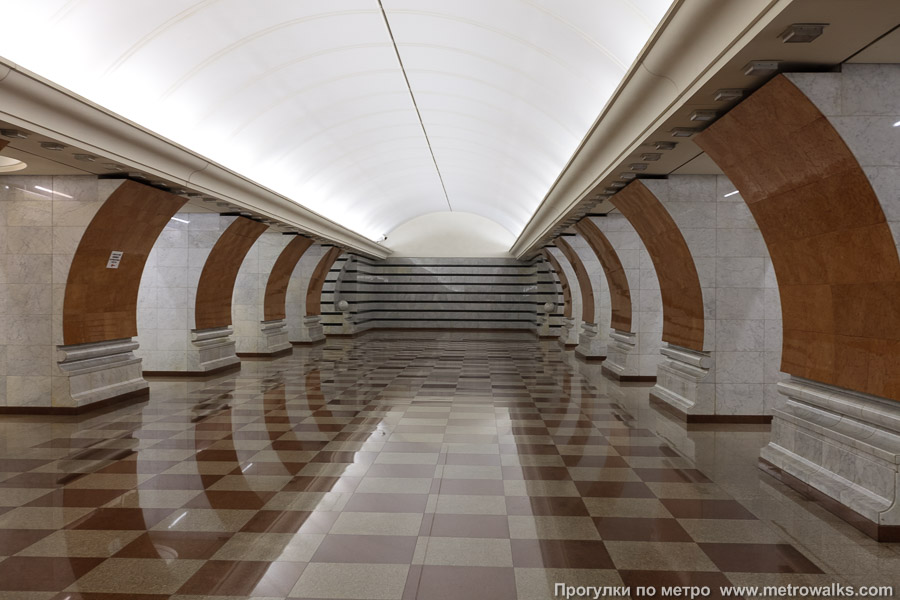 Станция Парк Победы (Арбатско-Покровская линия, Москва). Глухой торец крупным планом. Здесь будет построен второй выход в город.