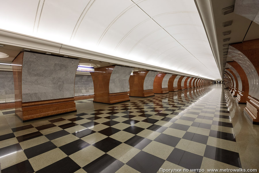 Станция Парк Победы (Солнцевская линия, Москва). Вид по диагонали.