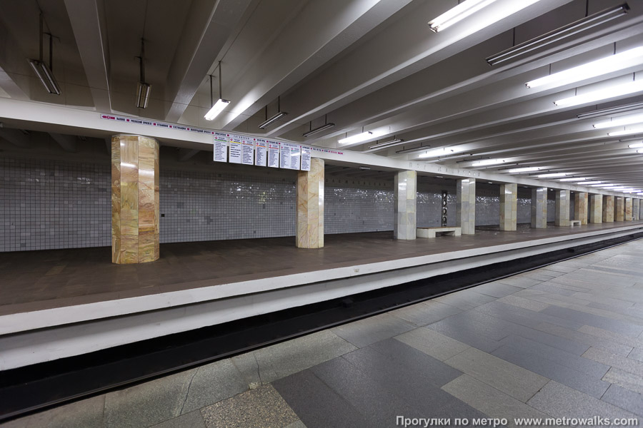 Станция Полежаевская (Таганско-Краснопресненская линия, Москва). Вид по диагонали.