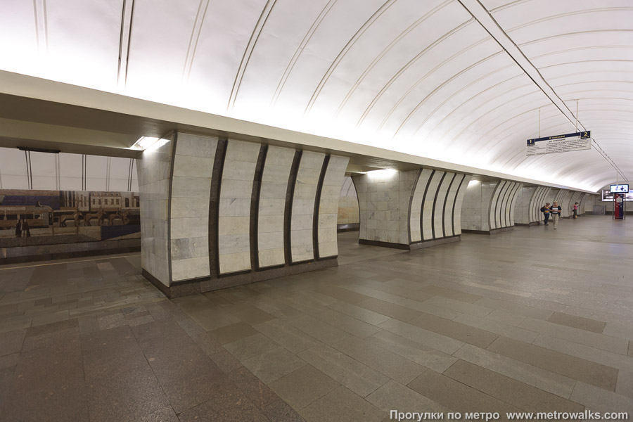 Станция Савёловская (Серпуховско-Тимирязевская линия, Москва). Вид по диагонали.