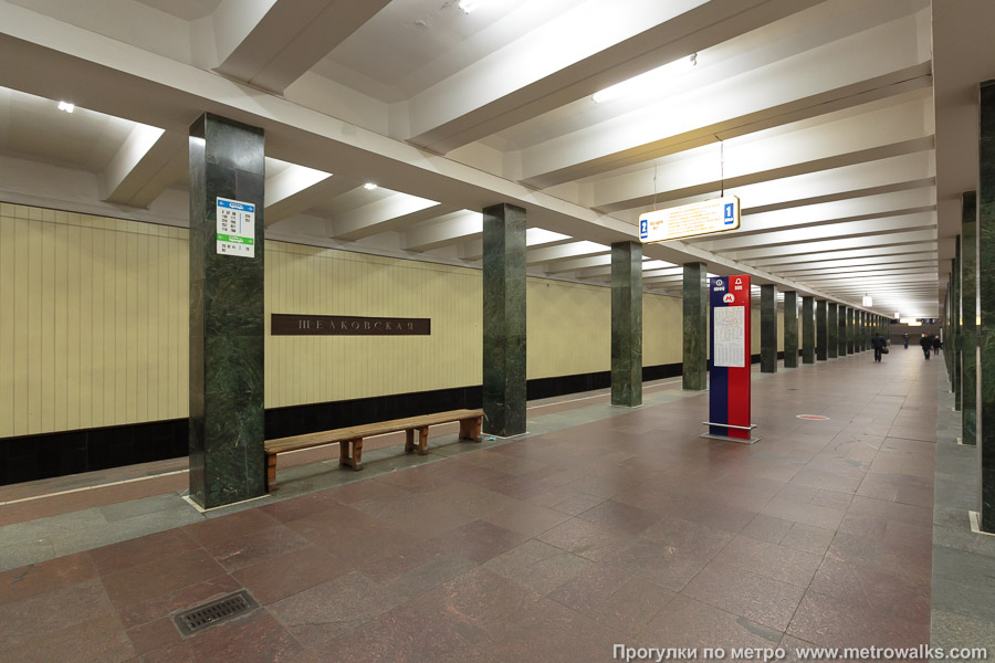 Станция Щёлковская (Арбатско-Покровская линия, Москва). Вид по диагонали.