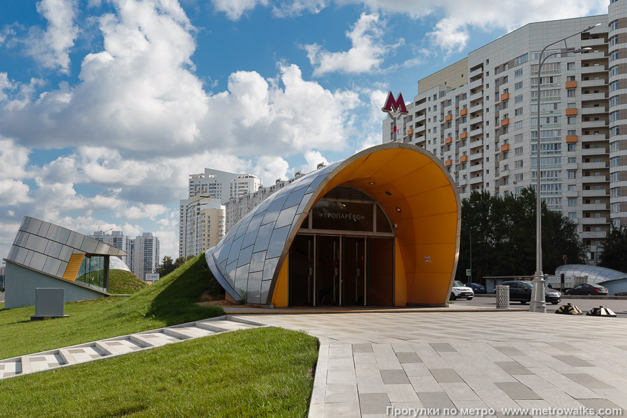 Станция Тропарёво (Сокольническая линия, Москва). Вход на станцию осуществляется через подземный переход.