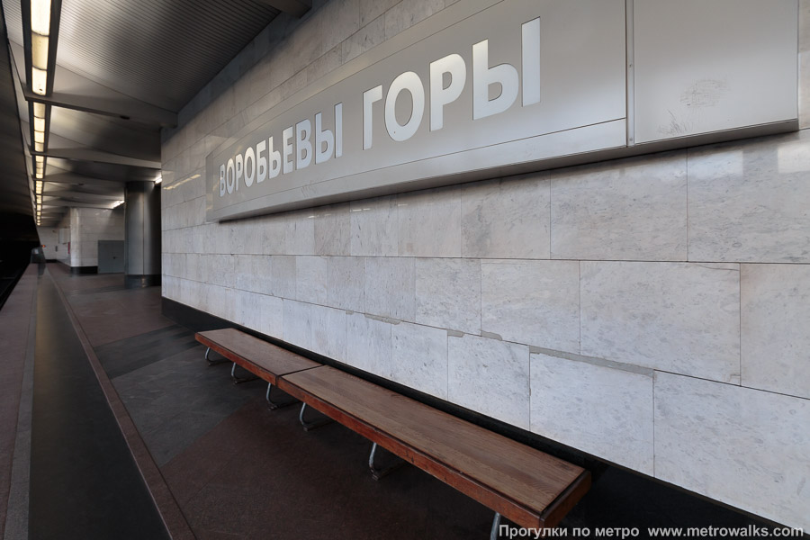 Станция Воробьёвы горы (Сокольническая линия, Москва). Скамейка.