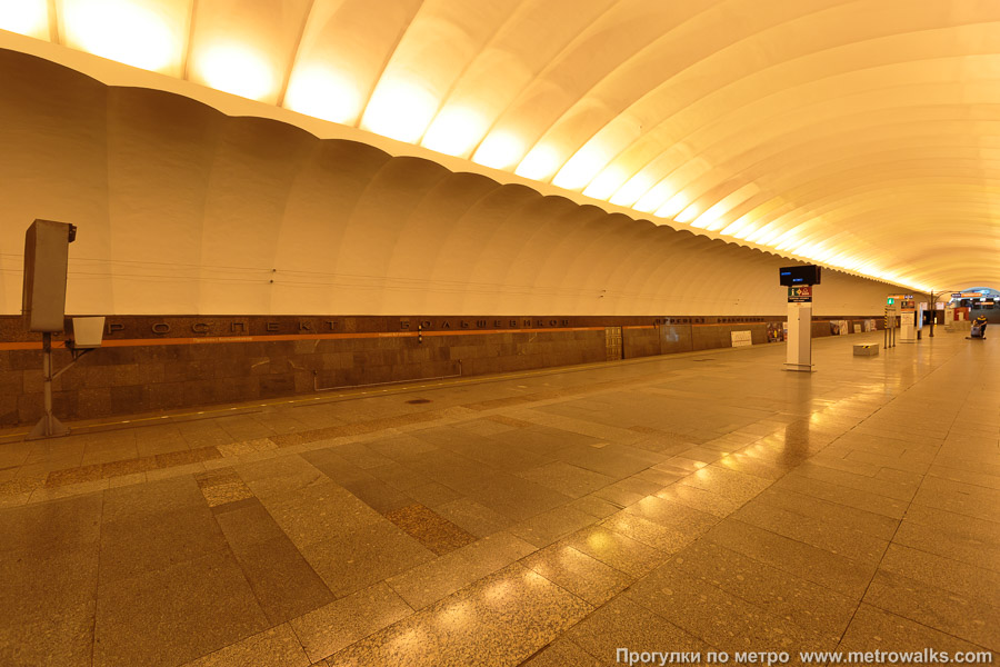 Станция Проспект Большевиков (Правобережная линия, Санкт-Петербург). Вид по диагонали.
