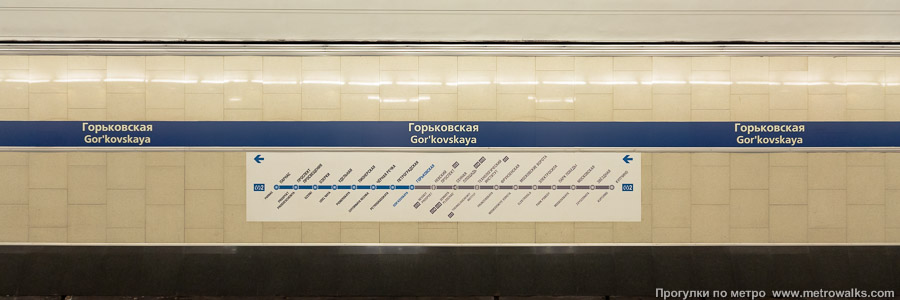 Станция Горьковская (Московско-Петроградская линия, Санкт-Петербург). Путевая стена.