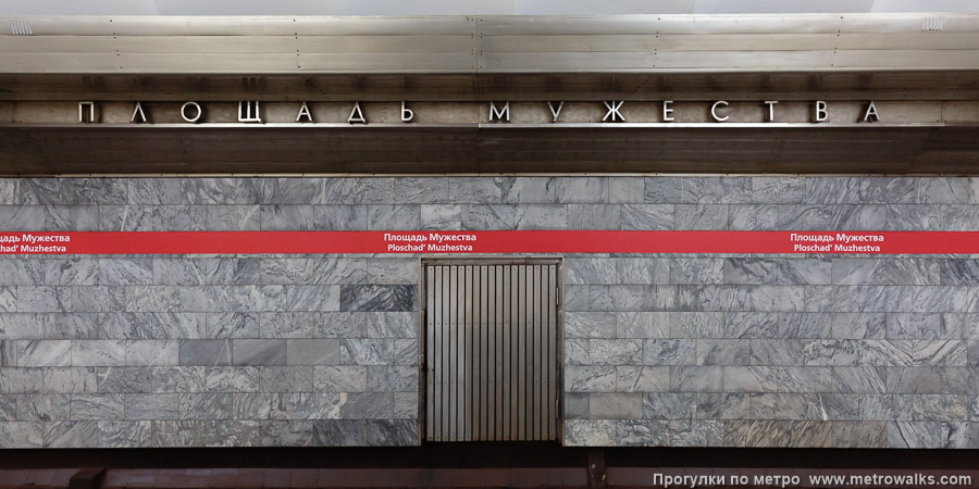 Станция Площадь Мужества (Кировско-Выборгская линия, Санкт-Петербург). Путевая стена.