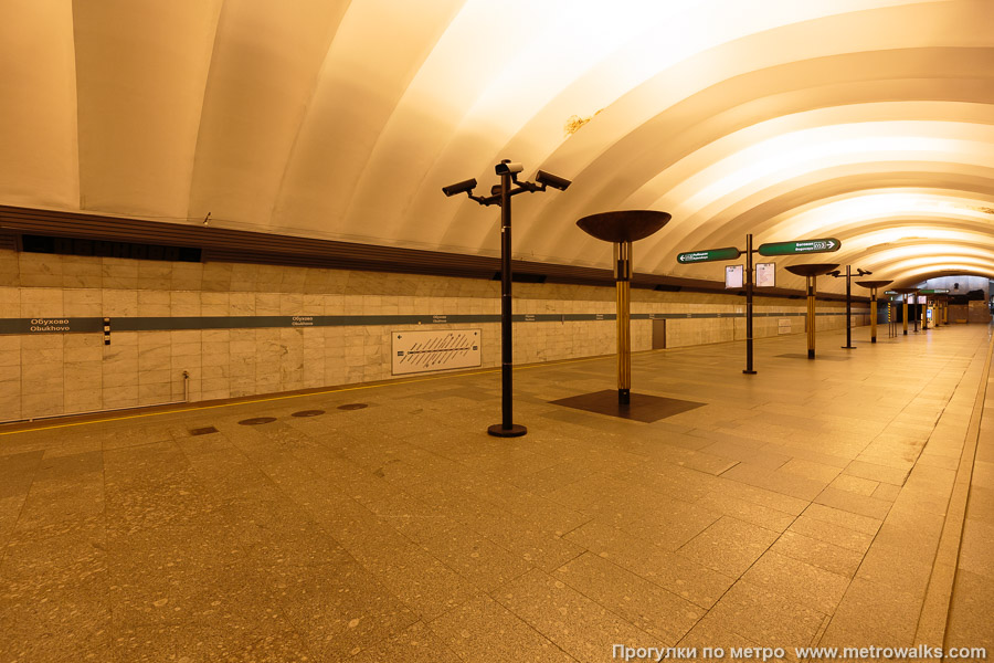 Станция Обухово (Невско-Василеостровская линия, Санкт-Петербург). Вид по диагонали.