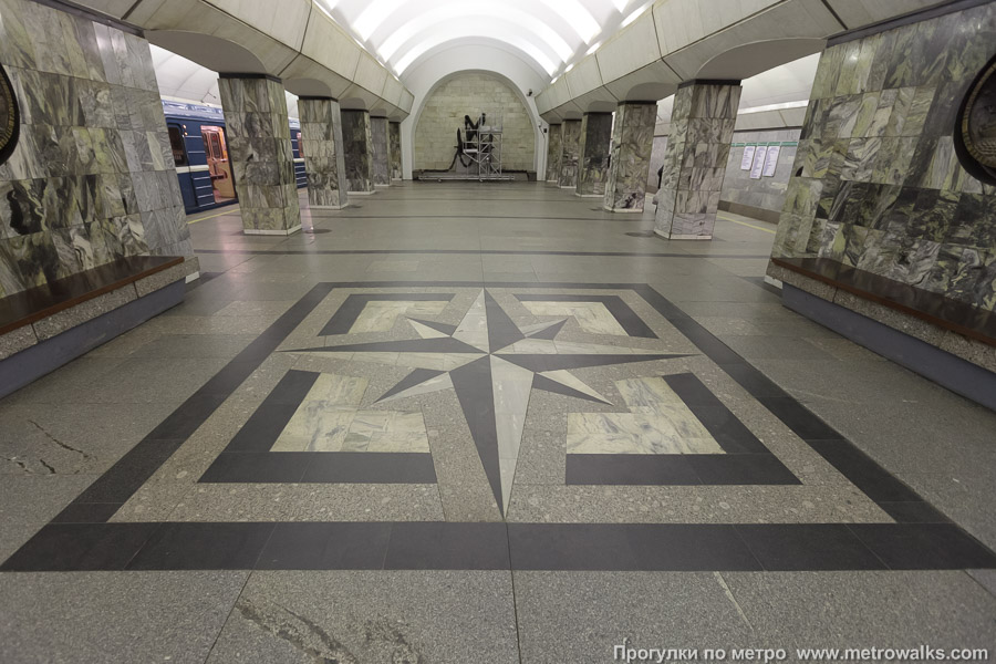 Станция Приморская (Невско-Василеостровская линия, Санкт-Петербург). Взгляд вниз.