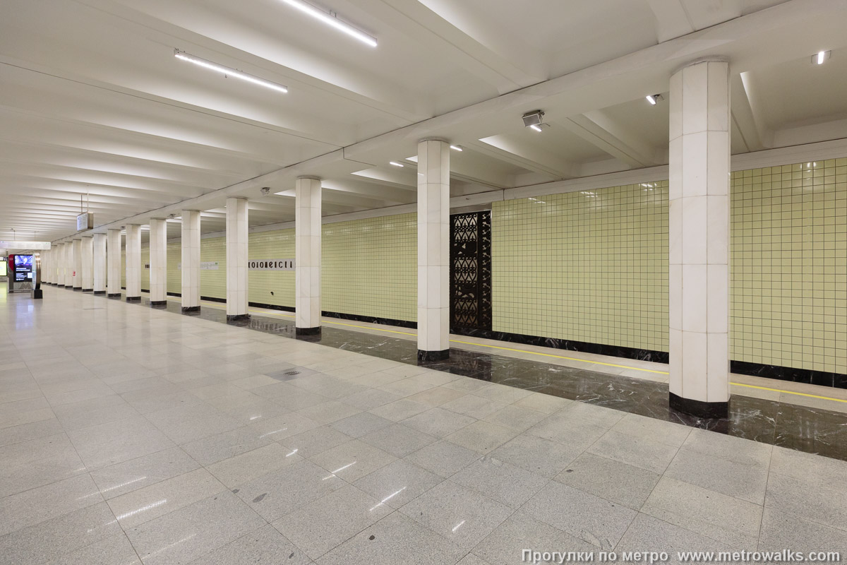 Фотография станции Коломенская (Замоскворецкая линия, Москва). Вид по диагонали. Фотография станции Коломенская (Замоскворецкая линия, Москва). Вид по диагонали.