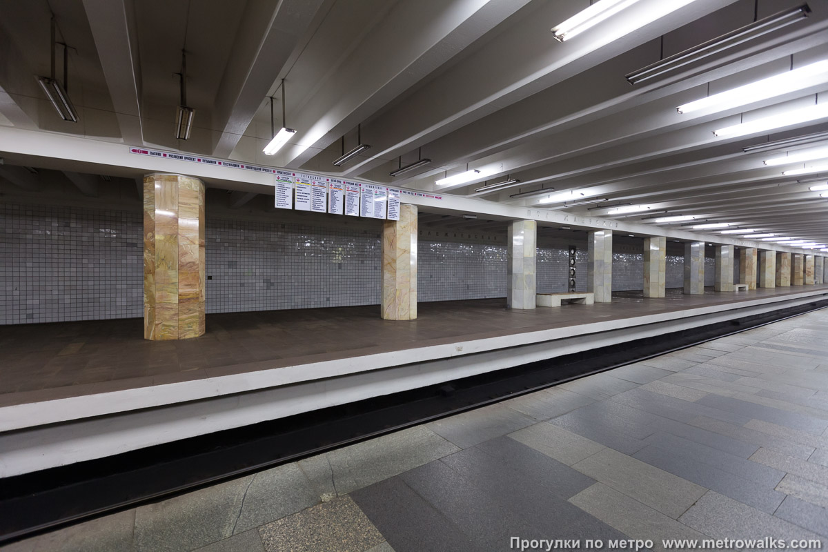 Фотография станции Полежаевская (Таганско-Краснопресненская линия, Москва). Вид по диагонали.