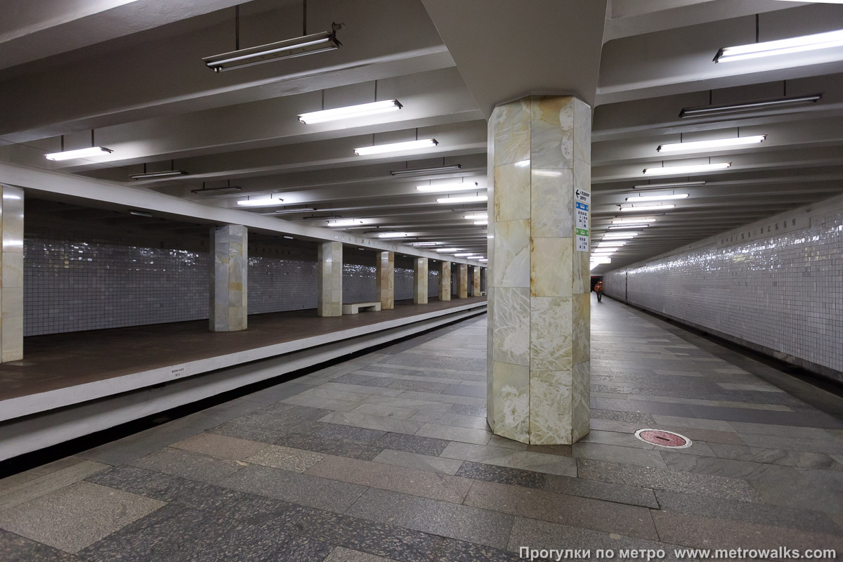 Фотография станции Полежаевская (Таганско-Краснопресненская линия, Москва). Продольный вид.